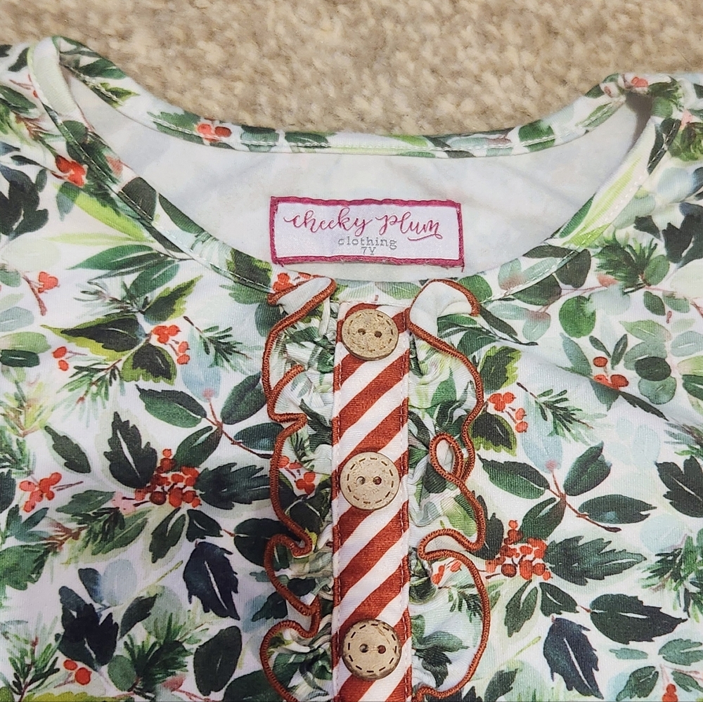 3/$15🍎Girls Winter Pajama Dress Size 7 - Picture 6 of 9